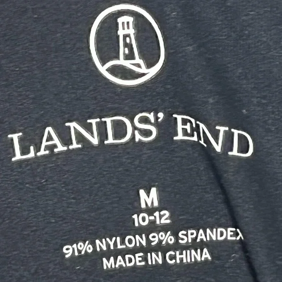 Lands' End Black White and Pink Graphic Swim Top Rashguard - Picture 5 of 6